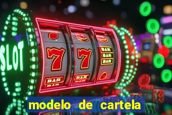 modelo de cartela de bingo em branco